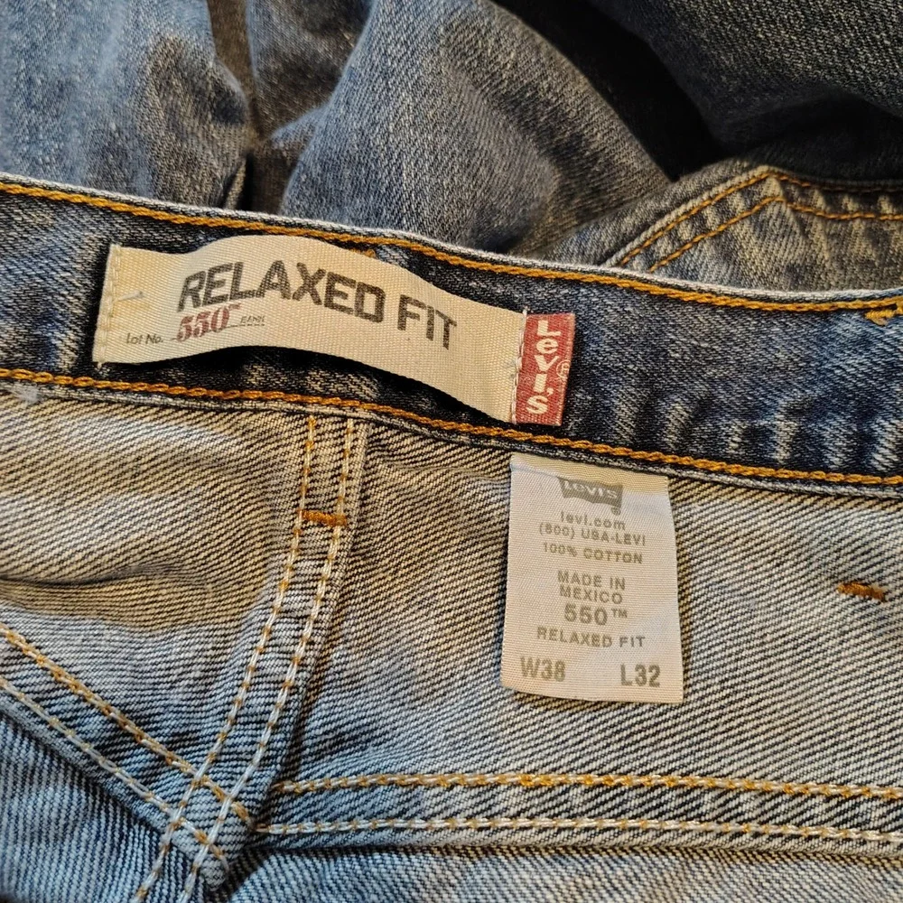 Y2k Levis 550 Relaxed Fit Jeans Mens 38x32 Medium Wash Blue Cotton Denim 550